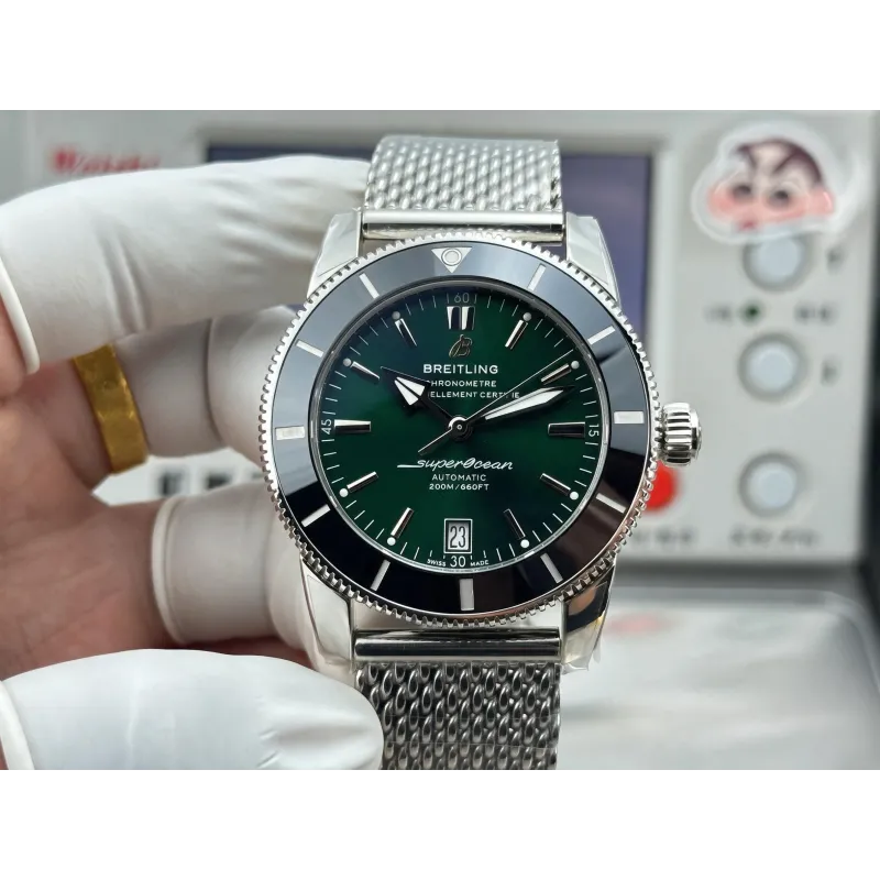 Breitling Superocean Heritage AB2010121L1A1 Replica - Groene Wijzerplaat Milanese Armband