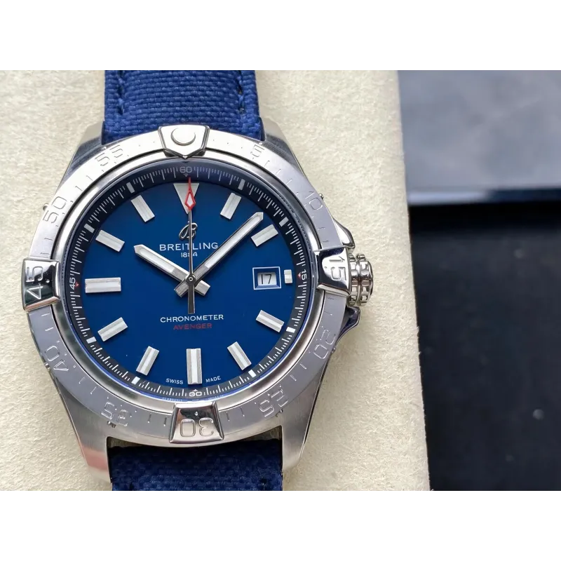 Breitling Avenger A17328101C1X1 Replica - Blauwe Wijzerplaat Geribbelde Lunette