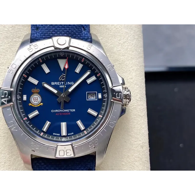 Breitling Avenger A173281A1C1X1 Replica - Blauwe Wijzerplaat Geribbelde Lunette