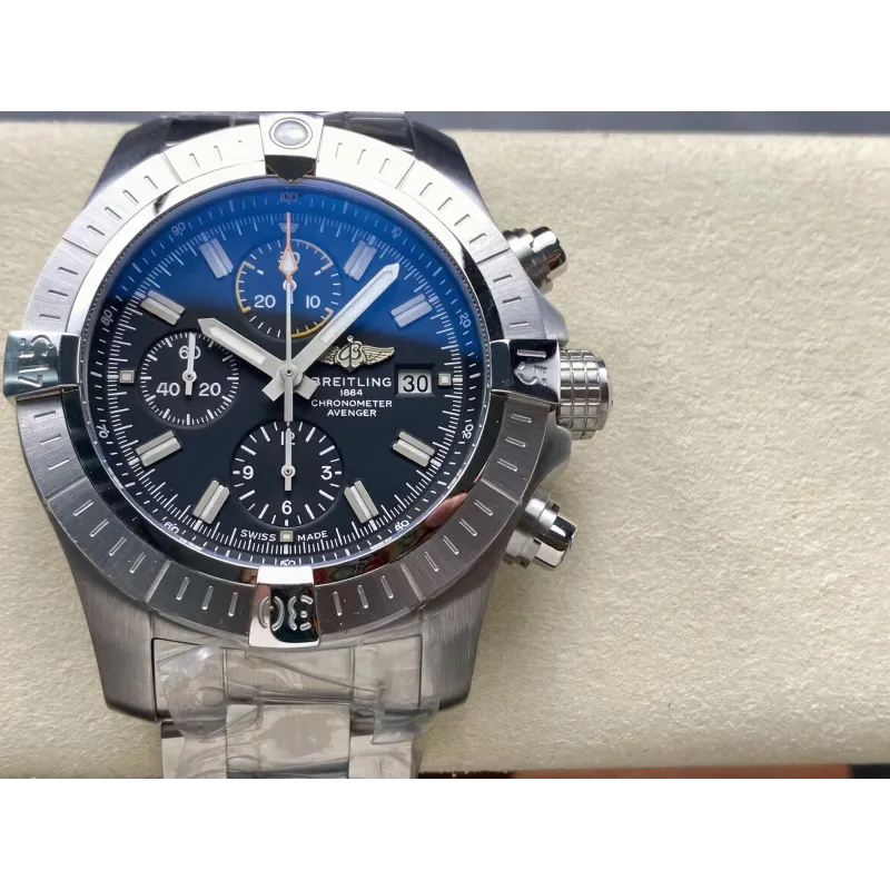 Breitling Avenger Chronograph 45 A13317101B1A1 Replica - Zwarte Wijzerplaat Roestvrij Staal