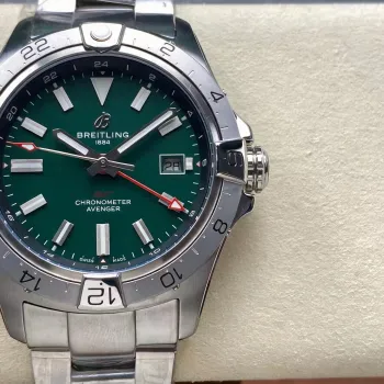 Breitling Avenger A32320101B1A1 Replica - Groene Wijzerplaat Geribbelde Lunette