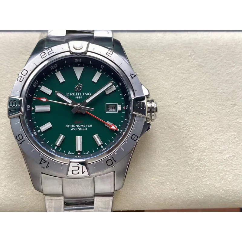 Breitling Avenger A32320101B1A1 Replica - Groene Wijzerplaat Geribbelde Lunette