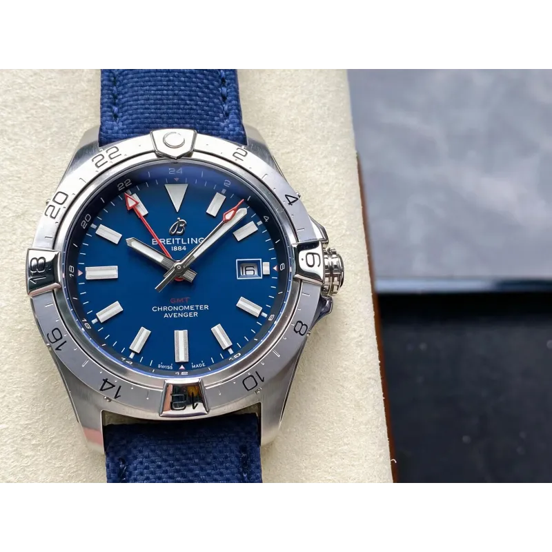 Breitling Avenger A32320101C1X1 Replica - Blauwe Wijzerplaat Geribbelde Lunette