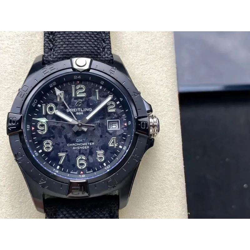 Breitling Avenger S32320101B1X1 Replica - Zwarte Wijzerplaat Geribbelde Lunette