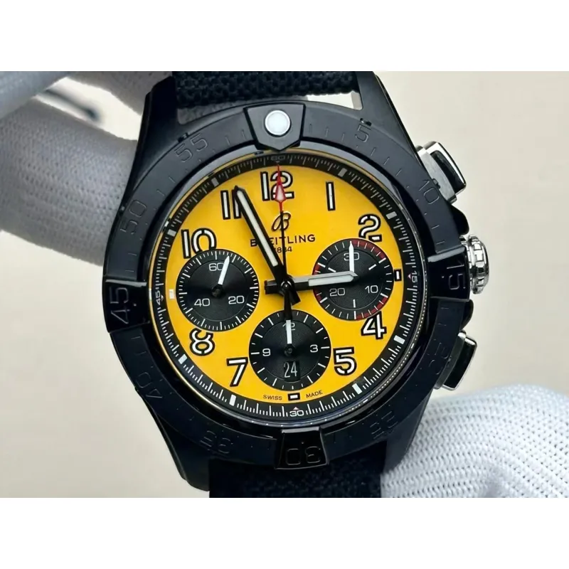 Breitling Avenger B01 Chronograph 44 Night Mission SB0147101I1X2 Replica - Gele Wijzerplaat