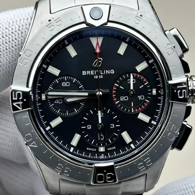 Breitling Chronomat B01 42 AB0147101B1A1 Replica - Zwarte Wijzerplaat Roestvrij Staal