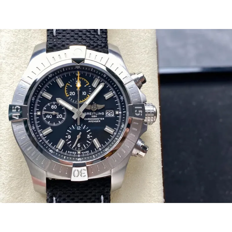 Breitling Avenger A13317101B1X1 Replica - Zwarte Wijzerplaat Roestvrij Staal
