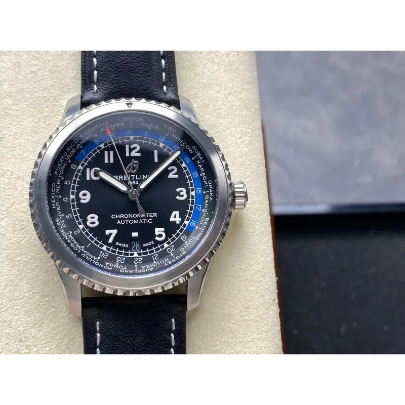 Breitling Navitimer 8 B35 Unitime 41 AB3521U41B1P1 Replica - Zwarte Wijzerplaat Roestvrij Staal