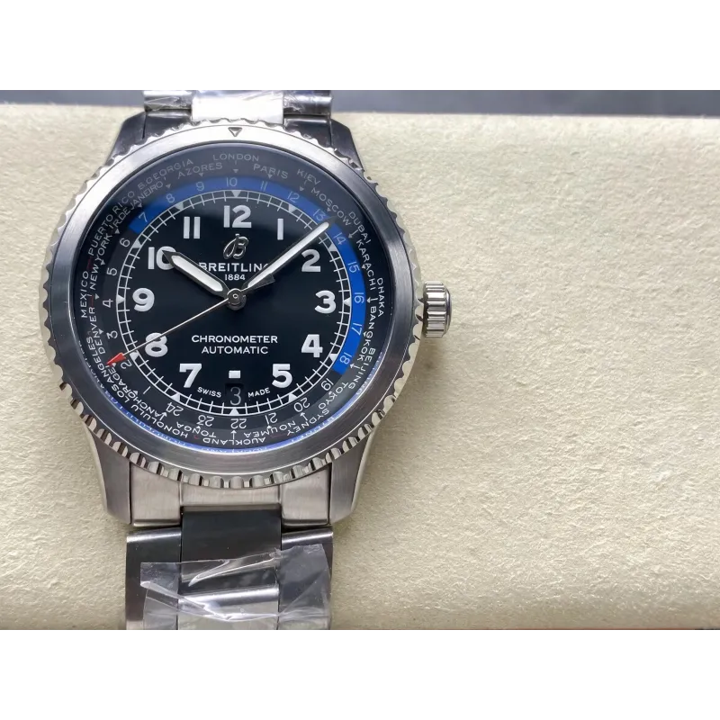 Breitling Aviator 8 B35 Automatic Unitime 43 AB3521U41B1A1 Replica - Zwarte Wijzerplaat