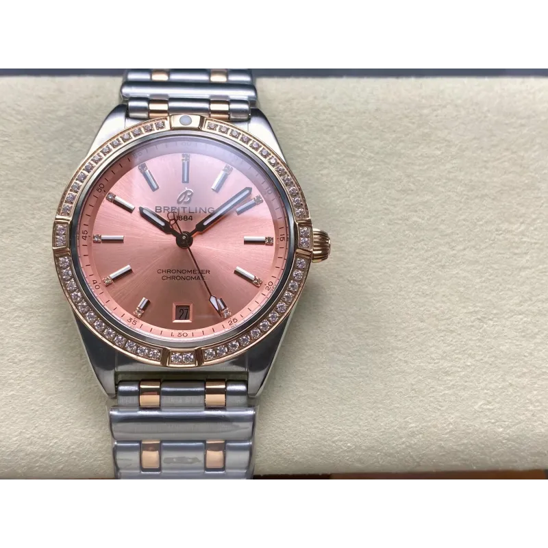 Breitling Chronomat Dames U10380591K1U1 Replica - Copper Geribbelde Lunette
