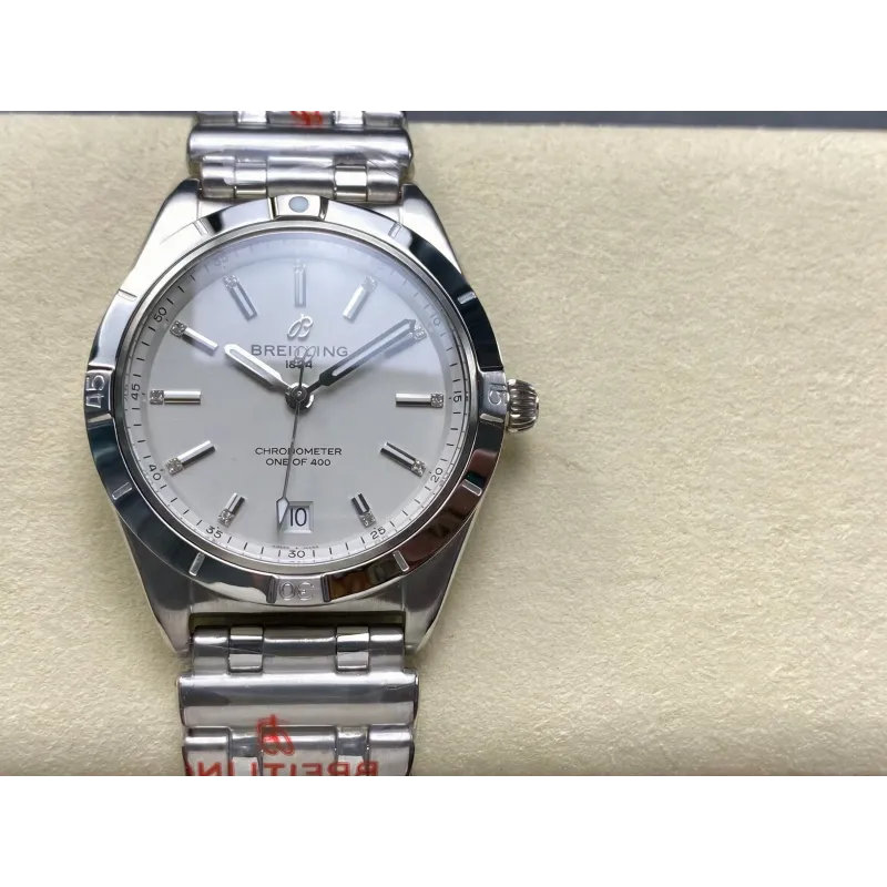 Breitling Chronomat Dames A103801A1G1A1 Replica - Grijze Wijzerplaat Geribbelde Lunette