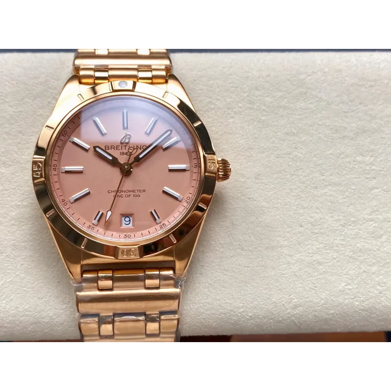 Breitling Chronomat Dames K103801A1A1K1 Replica - Champagne Wijzerplaat Geribbelde Lunette