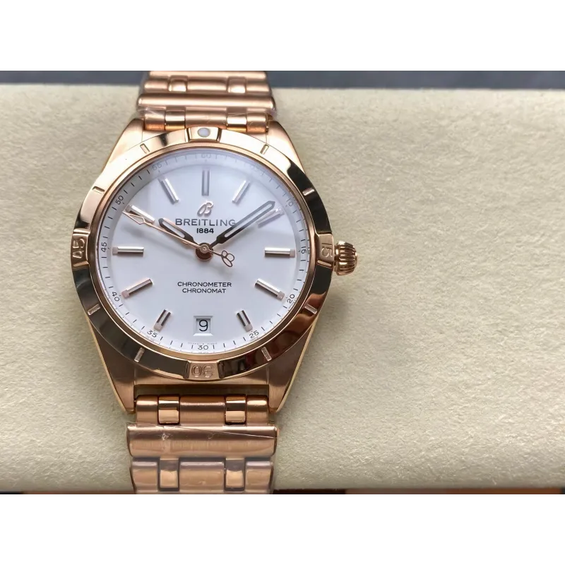 Breitling Chronomat Dames R10380101A1R1 Replica - Witte Wijzerplaat Geribbelde Lunette