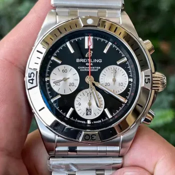Breitling Chronomat AB0134101B1A1 Replica - Zwarte Wijzerplaat Geribbelde Lunette