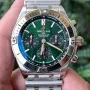 Breitling Chronomat AB0134101L2A1 Replica - Groene Wijzerplaat Geribbelde Lunette