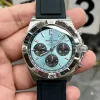 Breitling Chronomat PB0134101C1S1 Replica - IJsblauwe Wijzerplaat Geribbelde Lunette