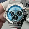 Breitling Chronomat PB0134101C1S1 Replica - IJsblauwe Wijzerplaat Geribbelde Lunette