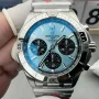 Breitling Chronomat PB0134101C1S1 Replica - IJsblauwe Wijzerplaat Geribbelde Lunette