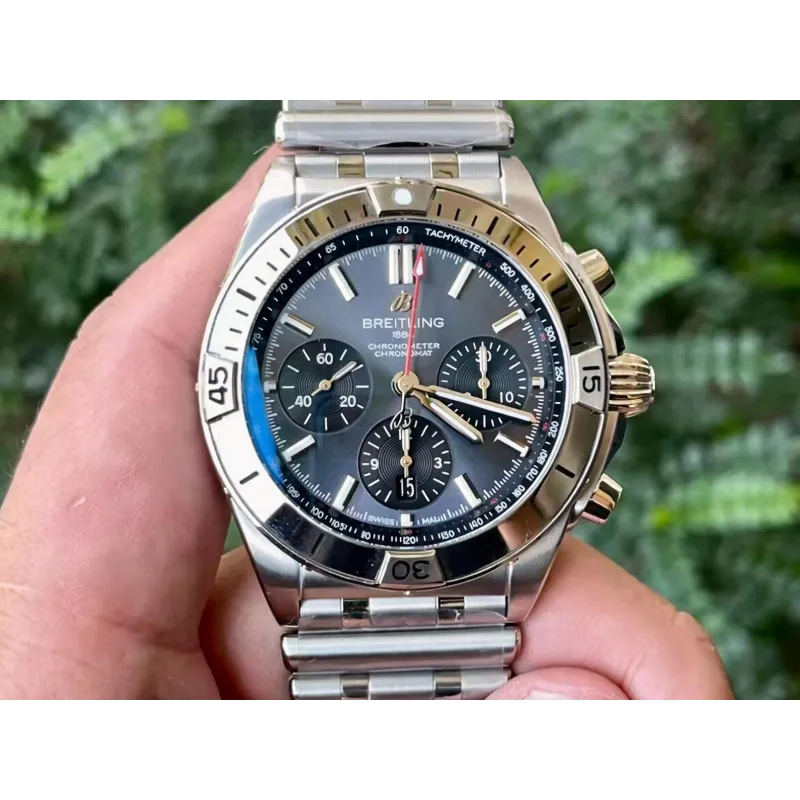 Breitling Chronomat EB0134101M1E1 Replica - Grijze Wijzerplaat Geribbelde Lunette