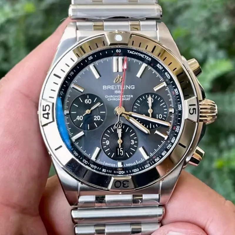 Breitling Chronomat EB0134101M1E1 Replica - Grijze Wijzerplaat Geribbelde Lunette