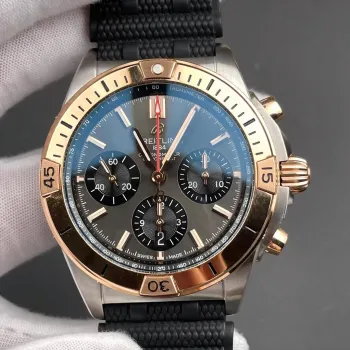 Breitling Chronomat UB0134101B1S1 Replica - Grijze Wijzerplaat Geribbelde Lunette