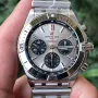 Breitling Chronomat AB0134101K1A1 Replica - Zilveren Wijzerplaat Geribbelde Lunette