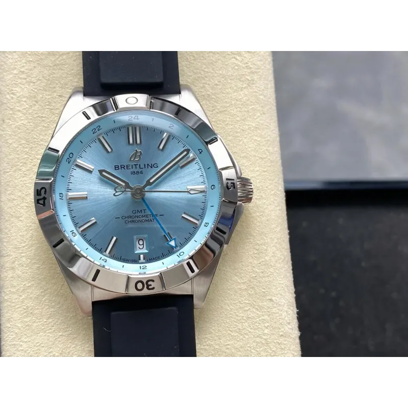 Breitling Chronomat P32398101C1S1 Replica - IJsblauwe Wijzerplaat Geribbelde Lunette