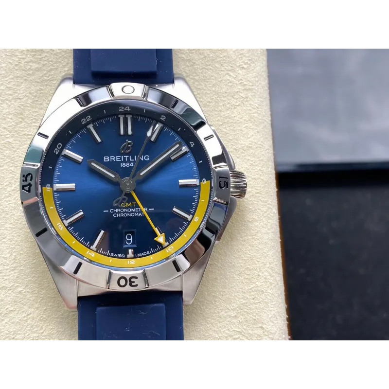 Breitling Chronomat A323981A1C1A1 Replica - Blauwe Wijzerplaat Geribbelde Lunette