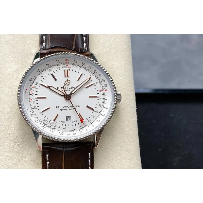 Breitling Navitimer Automatic 41 A17326211G1P1 Replica - Witte Wijzerplaat Roestvrij Staal