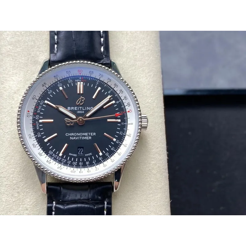 Breitling Navitimer Automatic 41 A17326211B1P1 Replica - Zwarte Wijzerplaat Roestvrij Staal