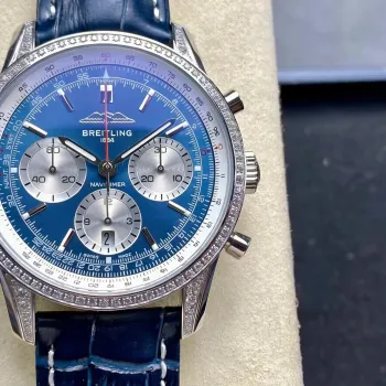 Breitling Navitimer AB0139631C1P1 Replica - Blauwe Wijzerplaat Geribbelde Lunette