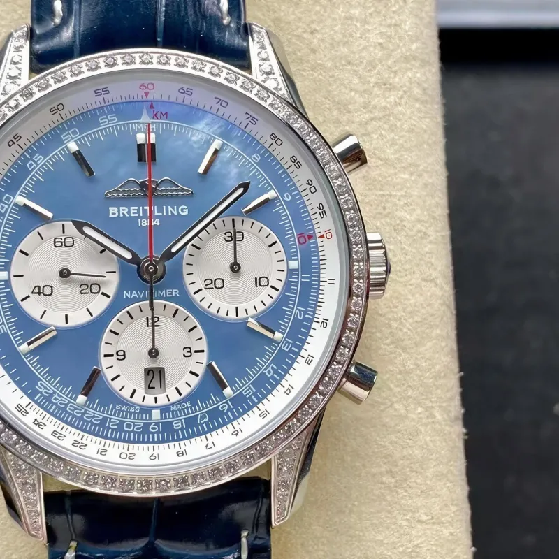 Breitling Navitimer AB01396A1C1P1 Replica - Parelmoer Wijzerplaat Geribbelde Lunette