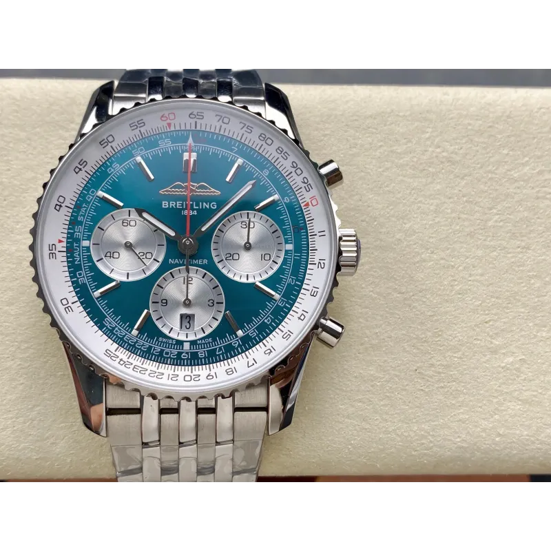Breitling Navitimer AB0137211C1A1 Replica - Blauwe Wijzerplaat Geribbelde Lunette