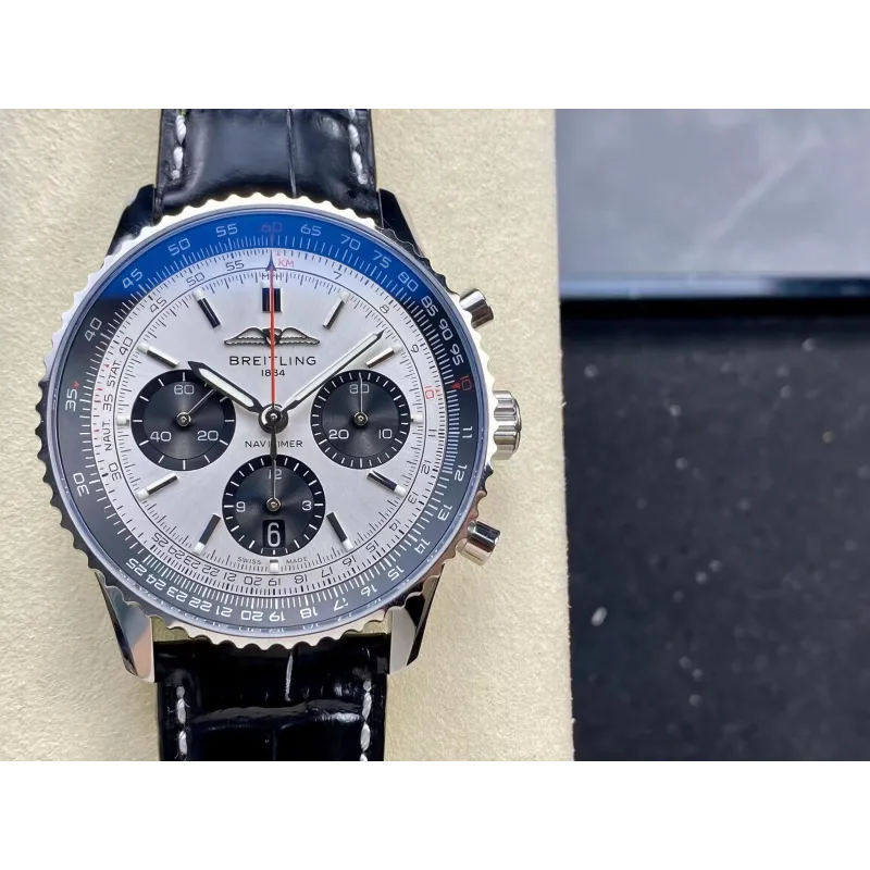 Breitling Navitimer AB0138241G1P1 Replica - Grijze Wijzerplaat Geribbelde Lunette
