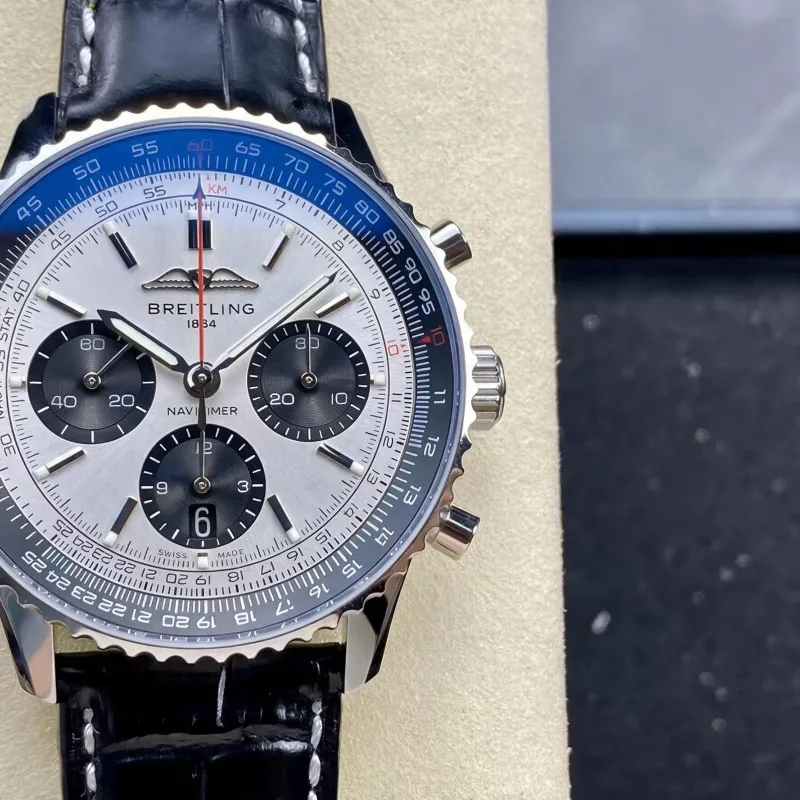 Breitling Navitimer AB0138241G1P1 Replica - Grijze Wijzerplaat Geribbelde Lunette