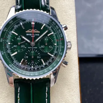 Breitling Navitimer AB01382B1L1P1 Replica - Groene Wijzerplaat Geribbelde Lunette