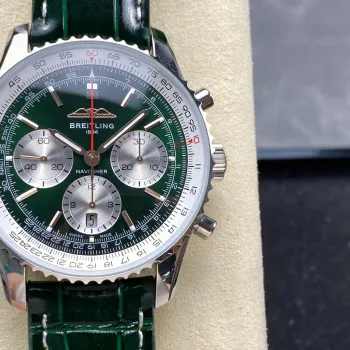 Breitling Navitimer AB01384C1L1P1 Replica - Groene Wijzerplaat Geribbelde Lunette