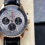 Breitling Navitimer RB0137241G1P1 Replica - Zilveren Wijzerplaat Geribbelde Lunette