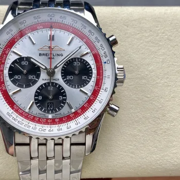 Breitling Navitimer AB01383B1G1A1 Replica - Zilveren Wijzerplaat Geribbelde Lunette