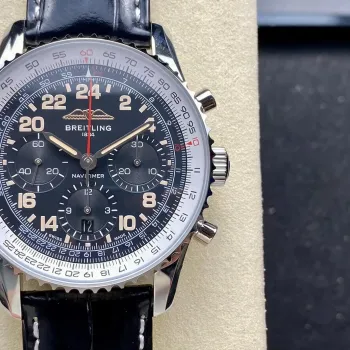Breitling Navitimer PB02301A1B1P1 Replica - Zwarte Wijzerplaat Geribbelde Lunette