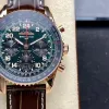 Breitling Navitimer RB12302A1L1P1 Replica - Groene Wijzerplaat Geribbelde Lunette