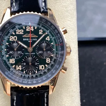 Breitling Navitimer RB12302A1L1P1 Replica - Groene Wijzerplaat Geribbelde Lunette