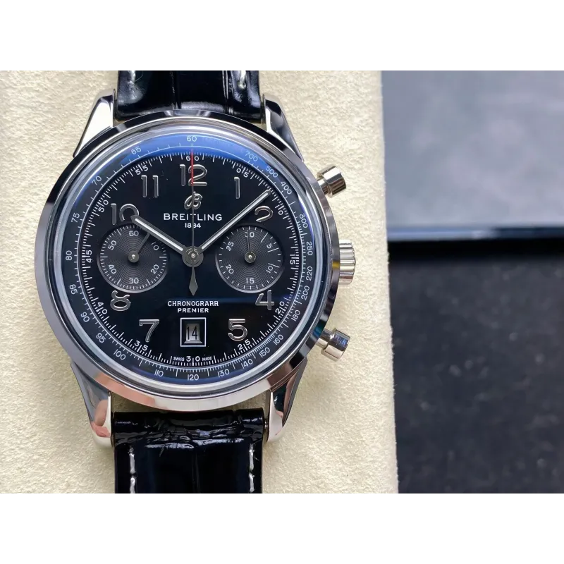 Breitling Premier AB0145221B1P1 Replica - Zwarte Wijzerplaat Roestvrij Staal