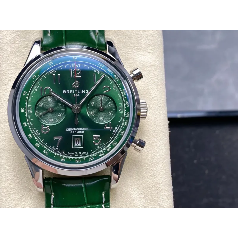 Breitling Premier AB0145371L1P2 Replica - Groene Wijzerplaat Roestvrij Staal