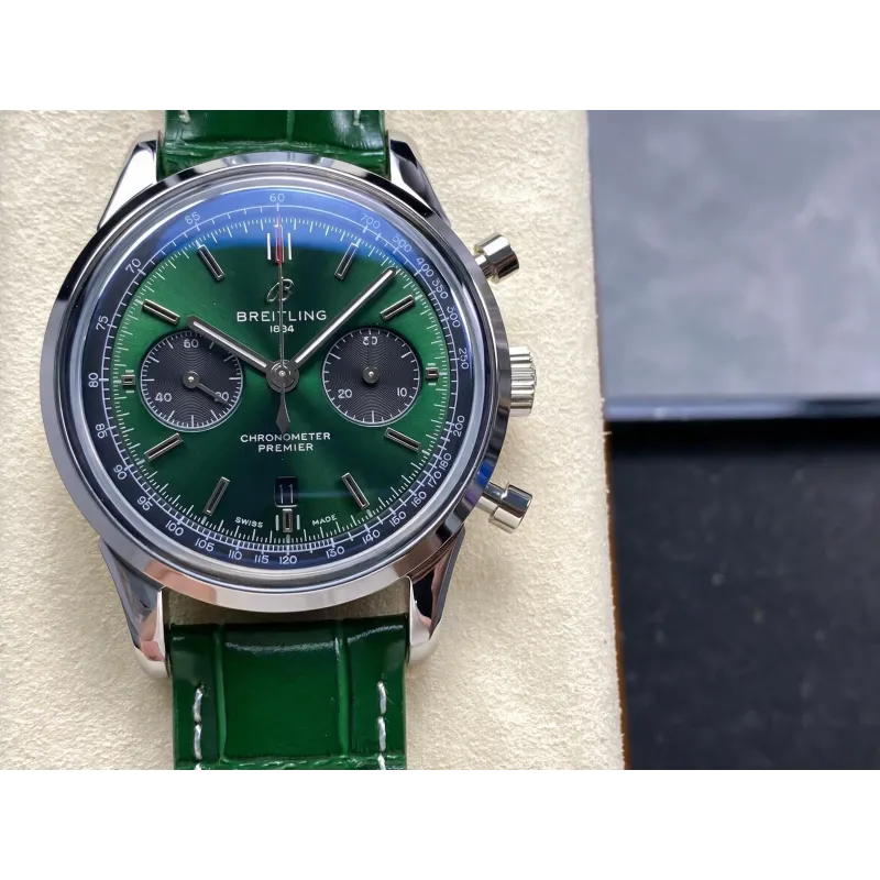Breitling Premier AB0118221L1P1 Replica - Groene Wijzerplaat Roestvrij Staal