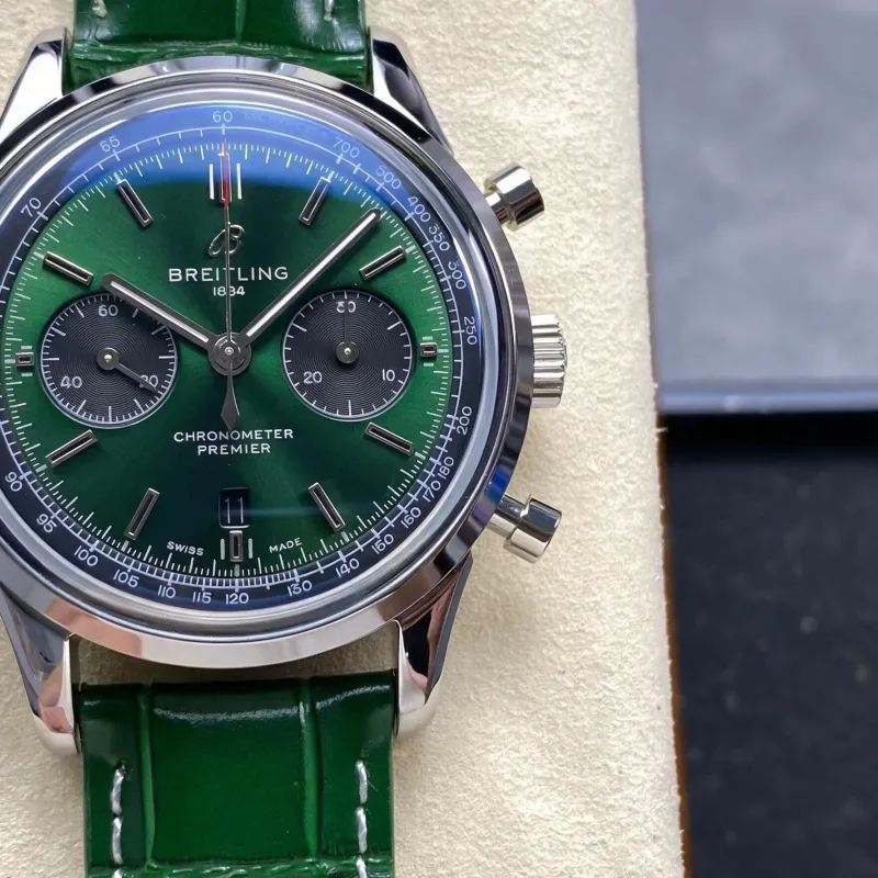Breitling Premier AB0118221L1P1 Replica - Groene Wijzerplaat Roestvrij Staal