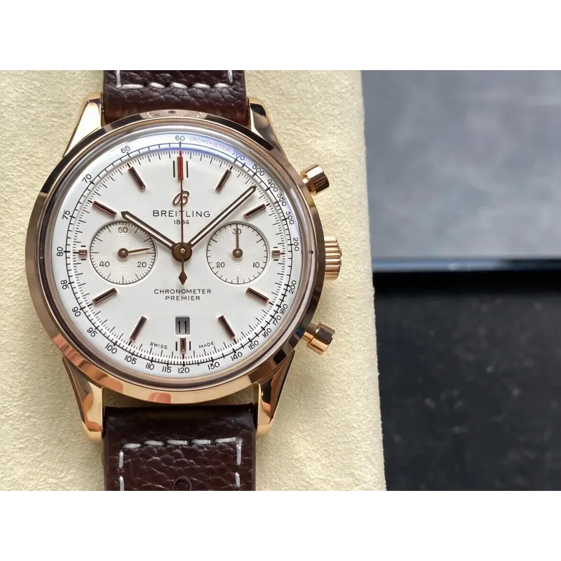 Breitling Premier RB0118371G1P1 Replica - Zilveren Wijzerplaat Tweekleurig