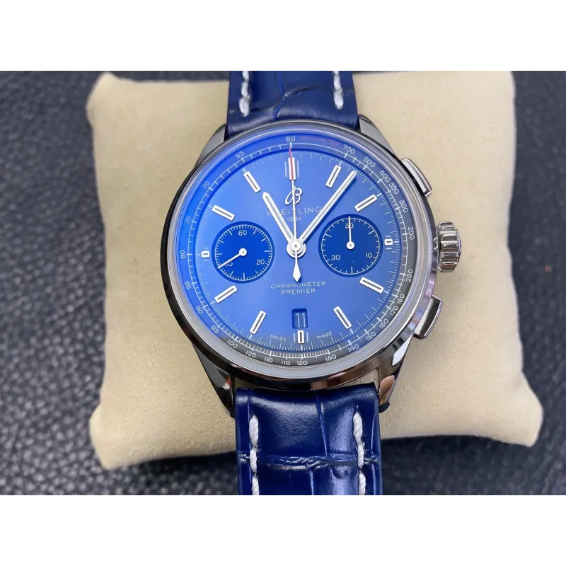 Breitling Premier AB0118A61C1P1 Replica - Blauwe Wijzerplaat Roestvrij Staal