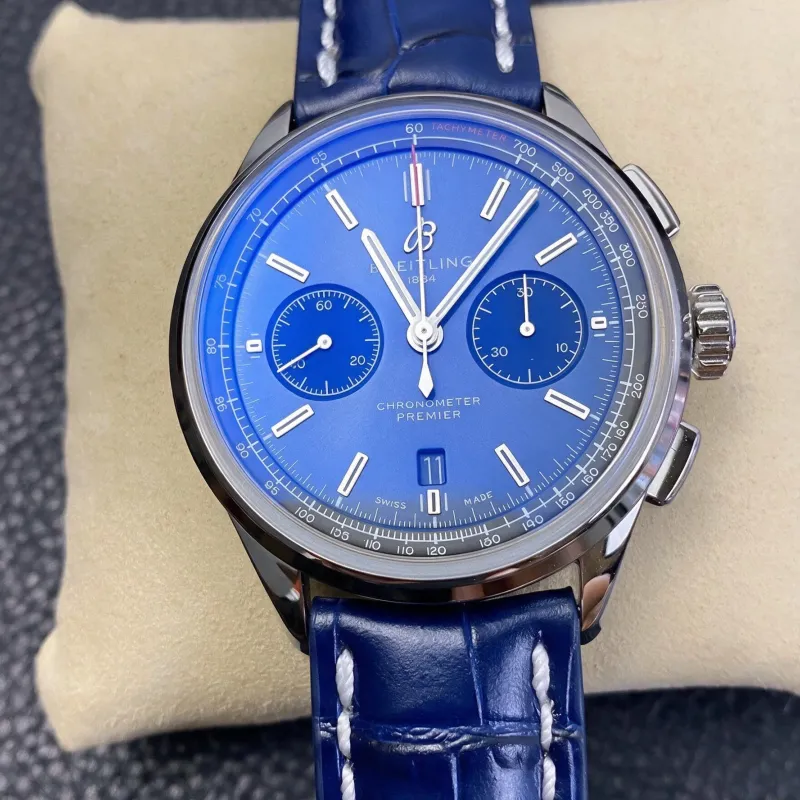 Breitling Premier AB0118A61C1P1 Replica - Blauwe Wijzerplaat Roestvrij Staal