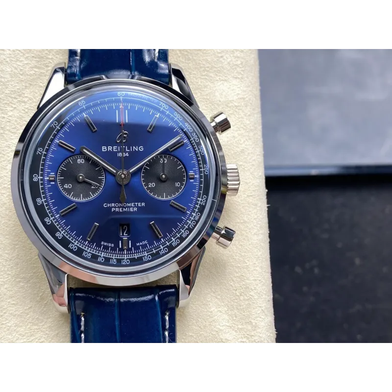 Breitling Premier AB0118A61C1P2 Replica - Blauwe Wijzerplaat Roestvrij Staal